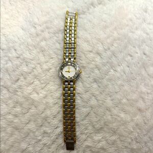 Bulova Womens Gold Tone & Stainless Silver Two-Tone Quartz Watch New Battery